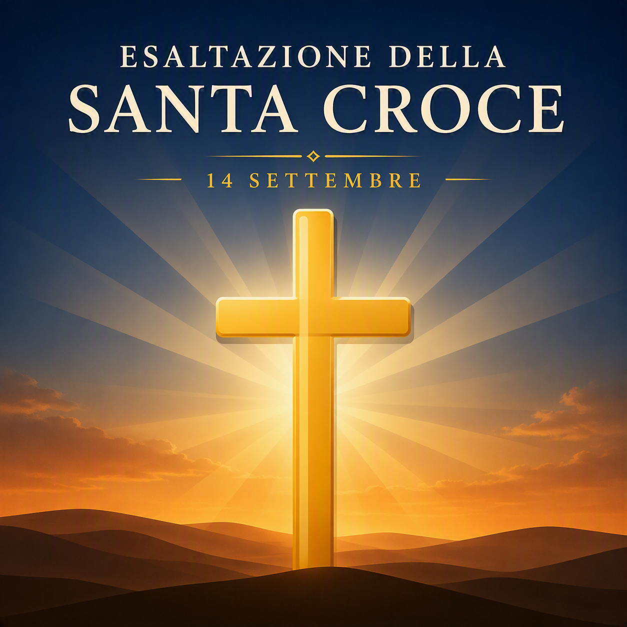 Esaltazione della Santa Croce, 14 settembre - croce dorata e raggi di luce